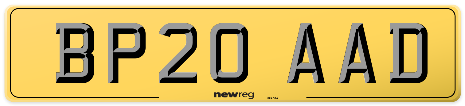 BP20 AAD Rear Number Plate