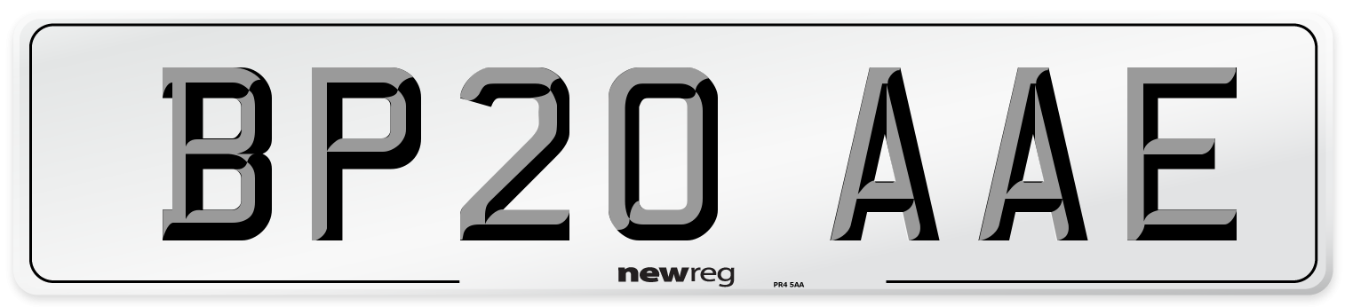 BP20 AAE Front Number Plate