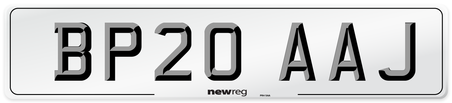 BP20 AAJ Front Number Plate