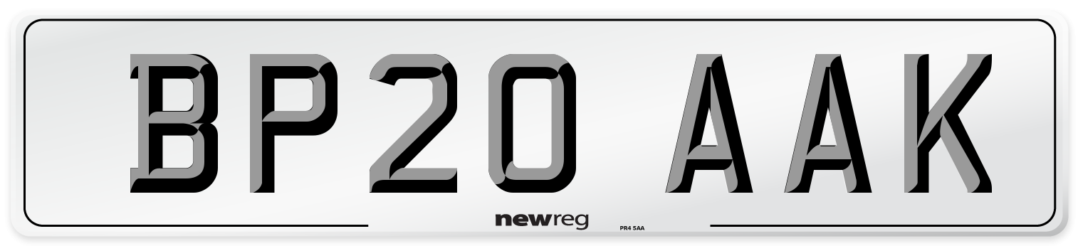 BP20 AAK Front Number Plate
