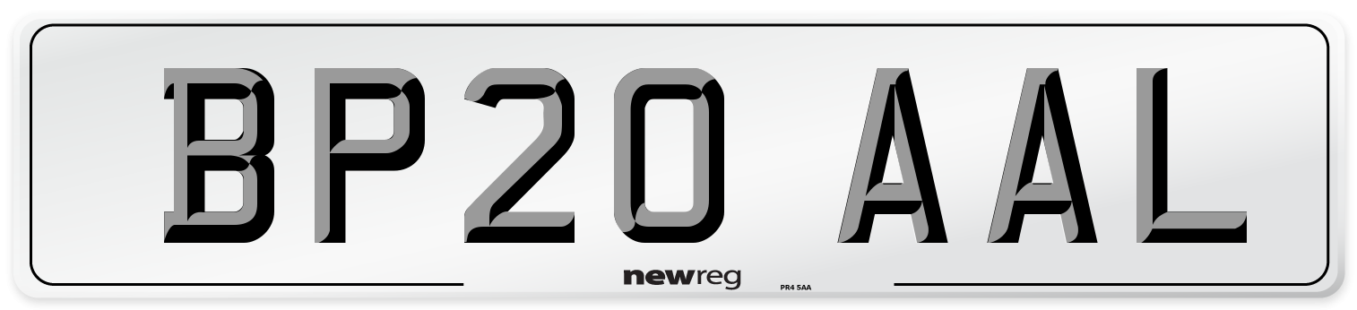BP20 AAL Front Number Plate
