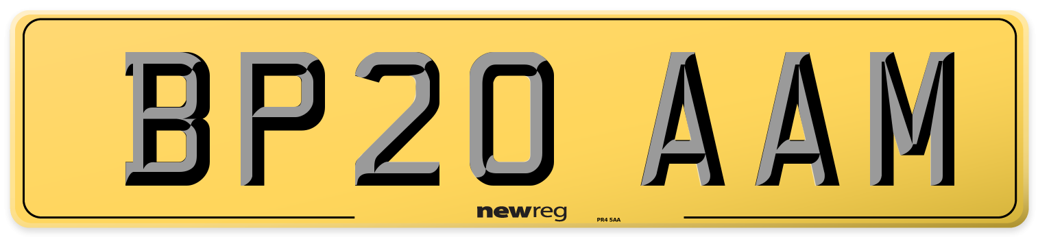BP20 AAM Rear Number Plate
