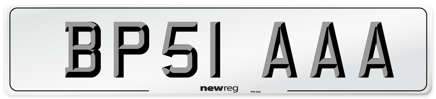 BP51 AAA Front Number Plate