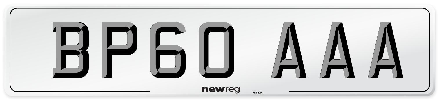 BP60 AAA Front Number Plate