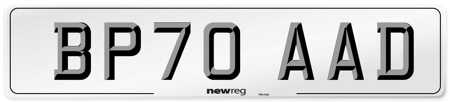 BP70 AAD Front Number Plate