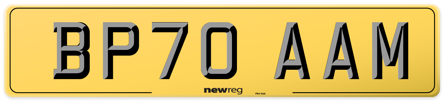 BP70 AAM Rear Number Plate