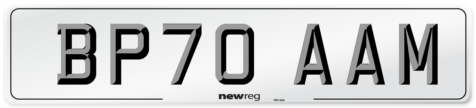 BP70 AAM Front Number Plate
