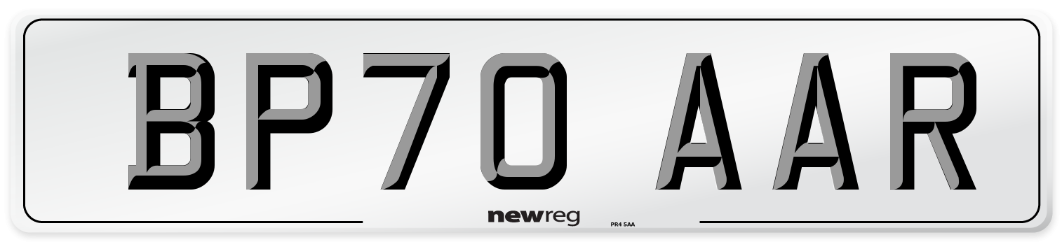 BP70 AAR Front Number Plate
