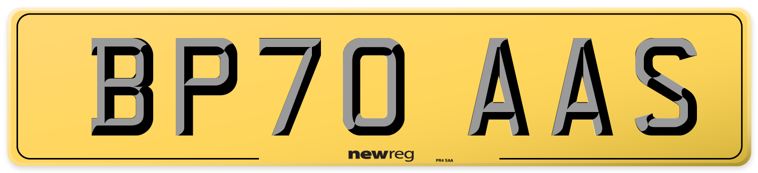 BP70 AAS Rear Number Plate