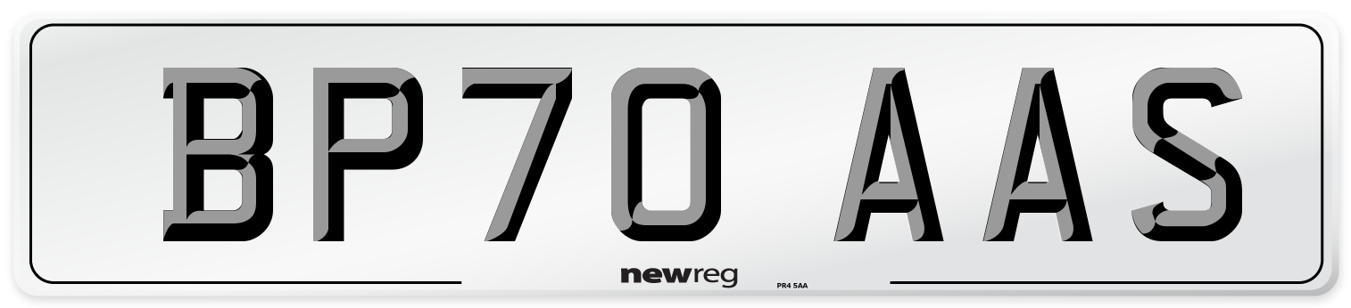 BP70 AAS Front Number Plate