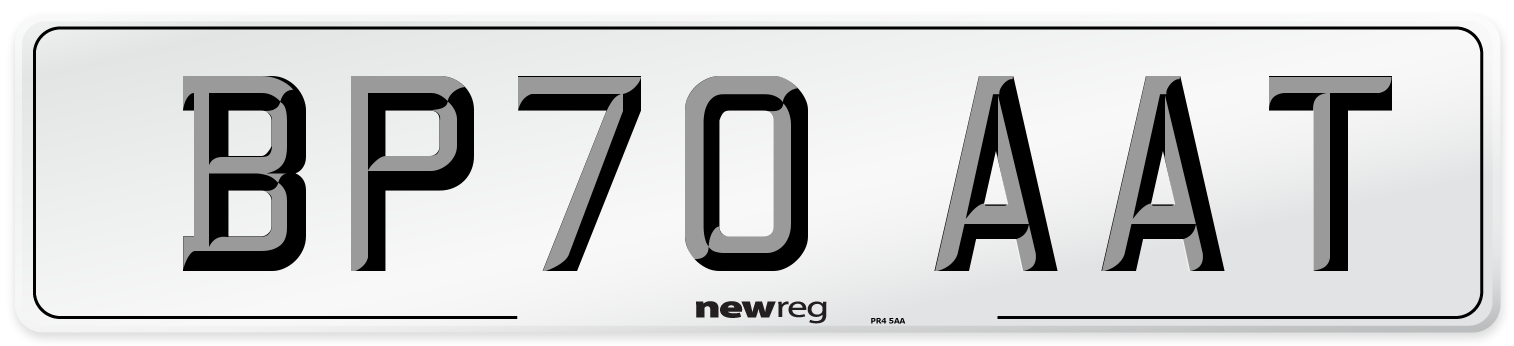 BP70 AAT Front Number Plate