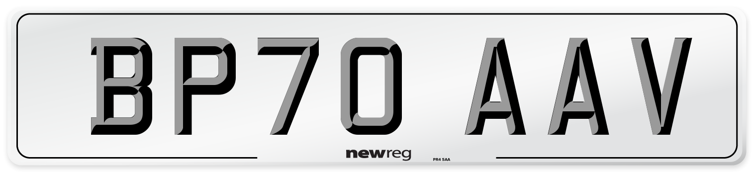 BP70 AAV Front Number Plate
