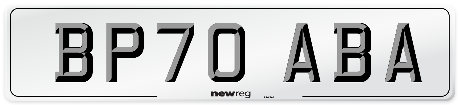 BP70 ABA Front Number Plate
