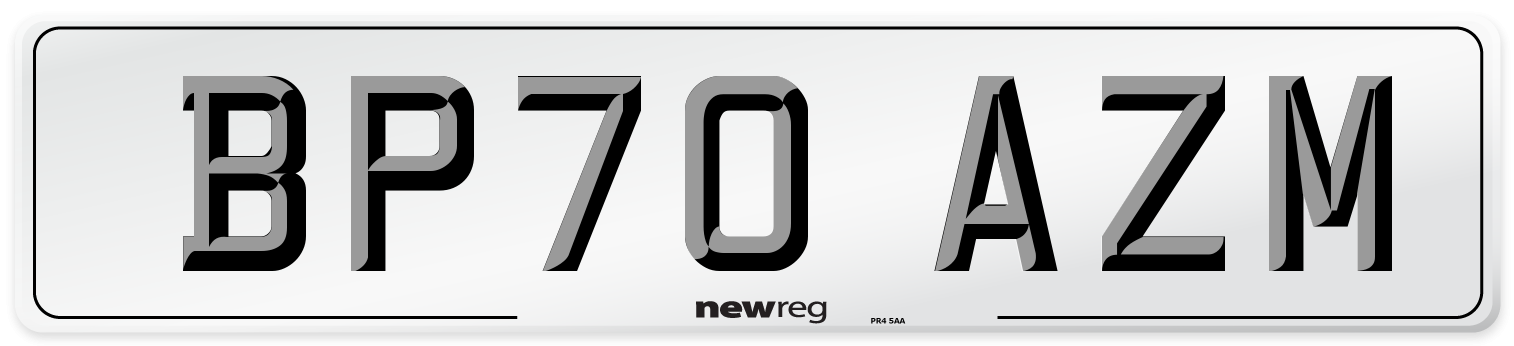 BP70 AZM Front Number Plate