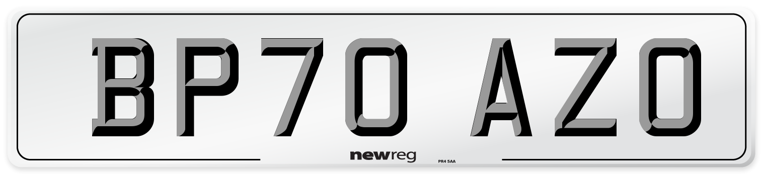 BP70 AZO Front Number Plate