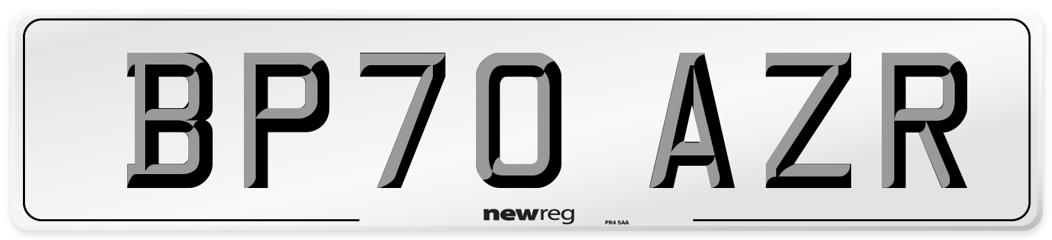 BP70 AZR Front Number Plate