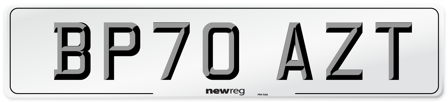 BP70 AZT Front Number Plate