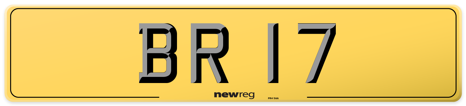 BR 17 Rear Number Plate