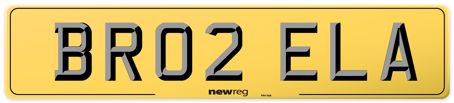 BR02 ELA Rear Number Plate
