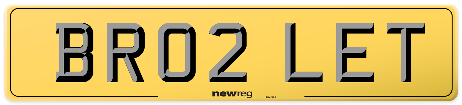 BR02 LET Rear Number Plate