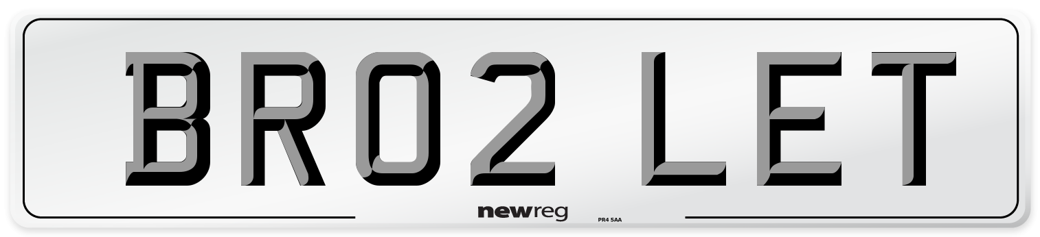 BR02 LET Front Number Plate