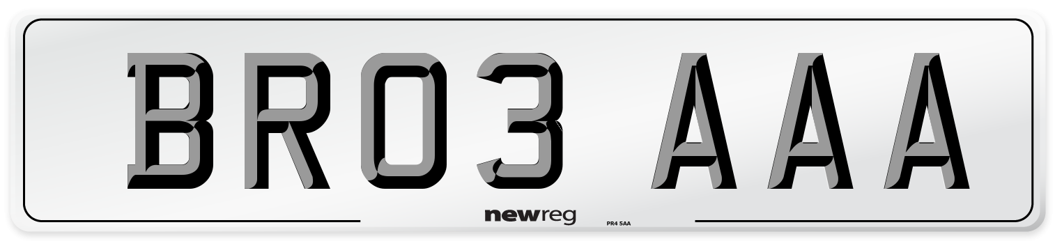 BR03 AAA Front Number Plate