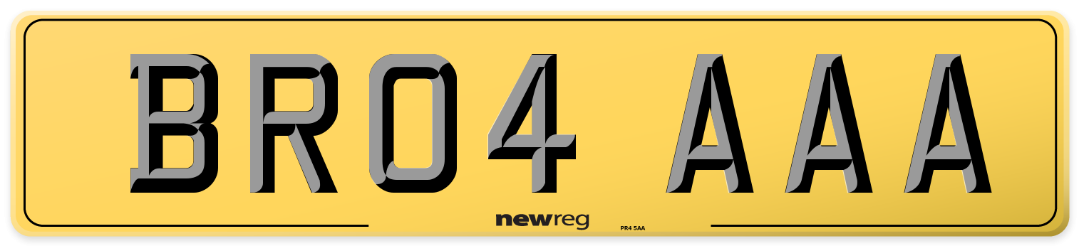 BR04 AAA Rear Number Plate