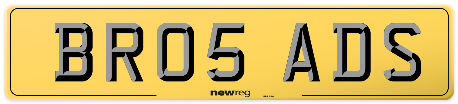 BR05 ADS Rear Number Plate