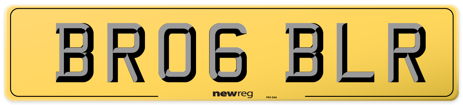 BR06 BLR Rear Number Plate