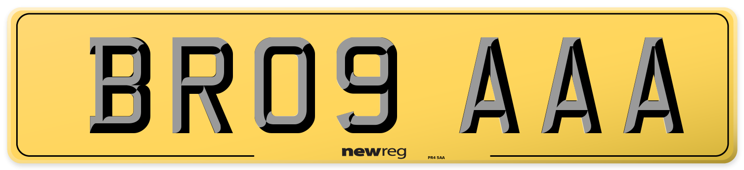 BR09 AAA Rear Number Plate