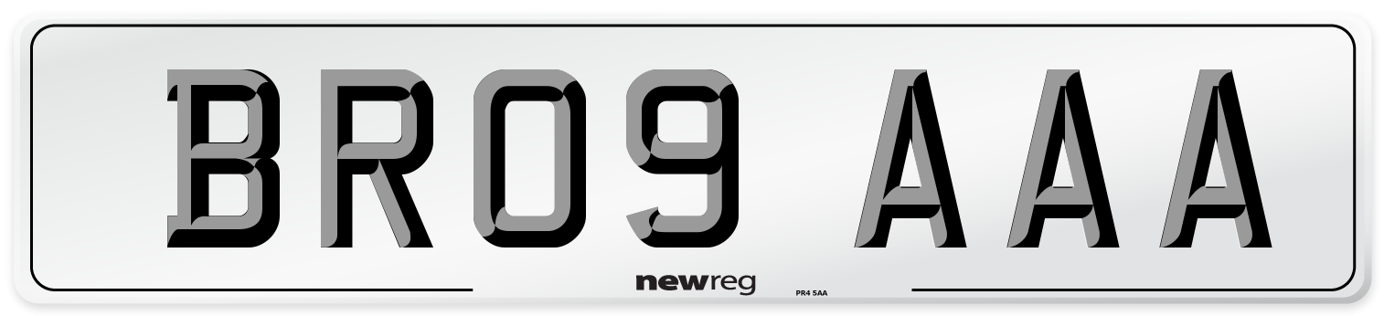 BR09 AAA Front Number Plate