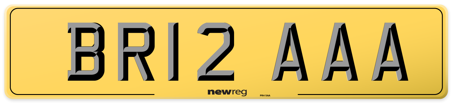 BR12 AAA Rear Number Plate