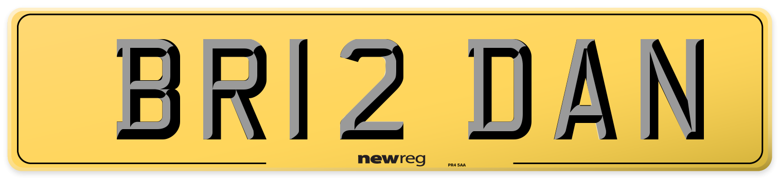 BR12 DAN Rear Number Plate