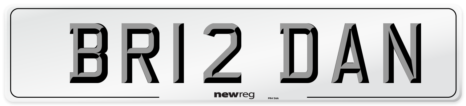BR12 DAN Front Number Plate