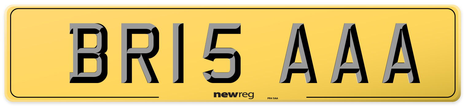 BR15 AAA Rear Number Plate