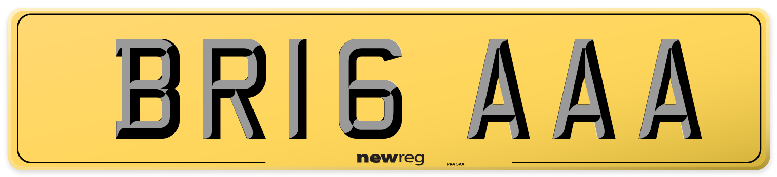 BR16 AAA Rear Number Plate