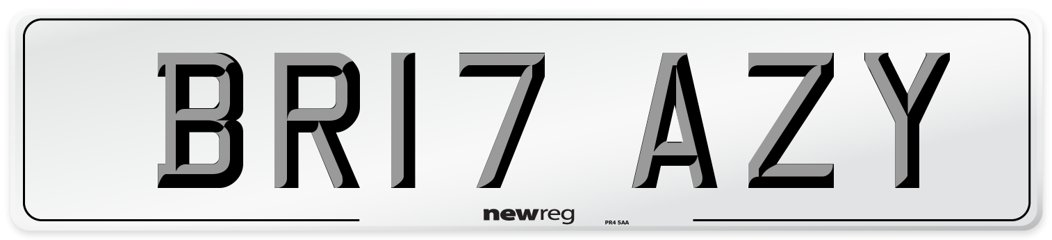 BR17 AZY Front Number Plate