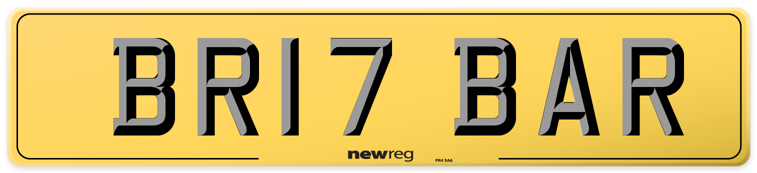 BR17 BAR Rear Number Plate