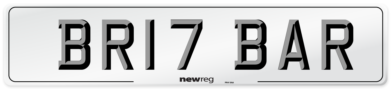 BR17 BAR Front Number Plate