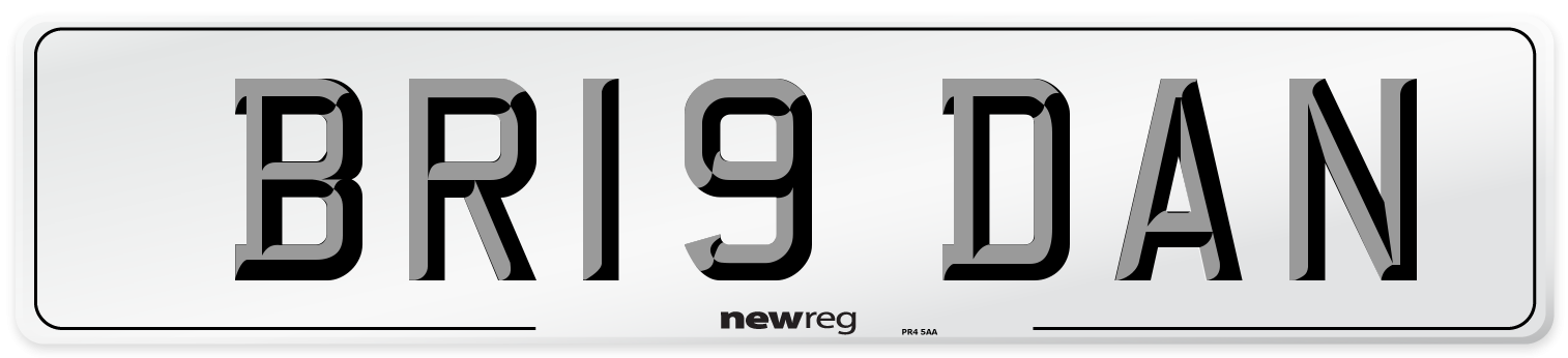 BR19 DAN Front Number Plate