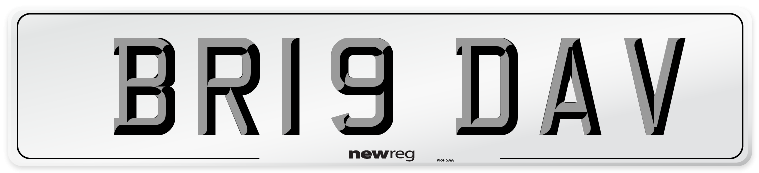 BR19 DAV Front Number Plate