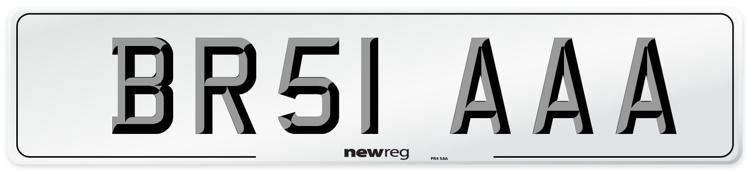 BR51 AAA Front Number Plate
