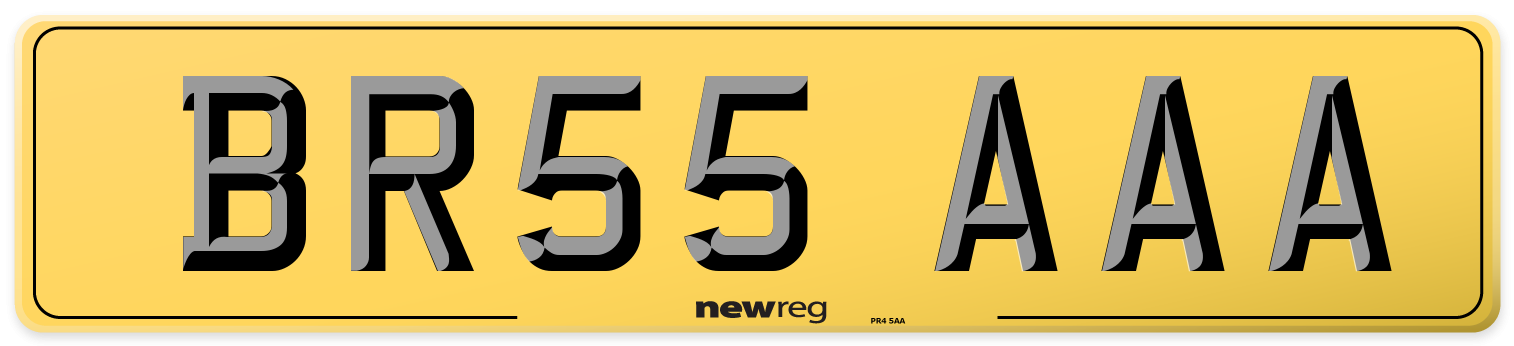 BR55 AAA Rear Number Plate