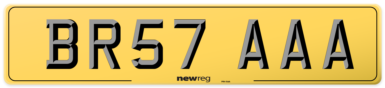 BR57 AAA Rear Number Plate
