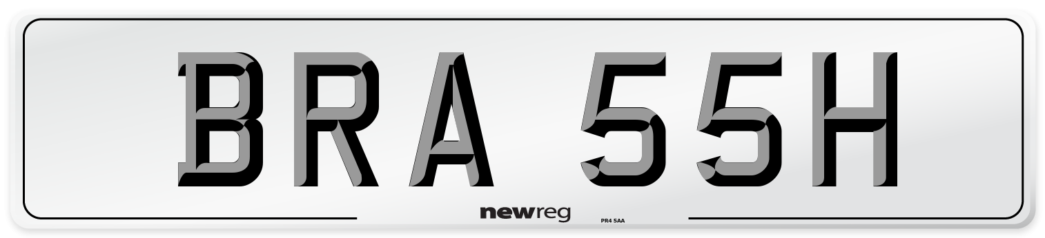 BRA 55H Front Number Plate
