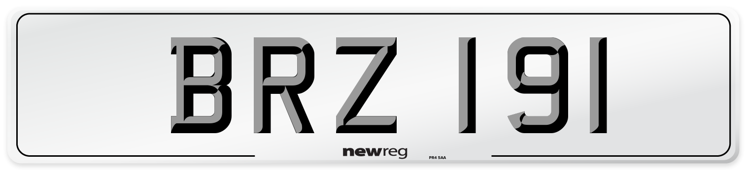BRZ 191 Front Number Plate