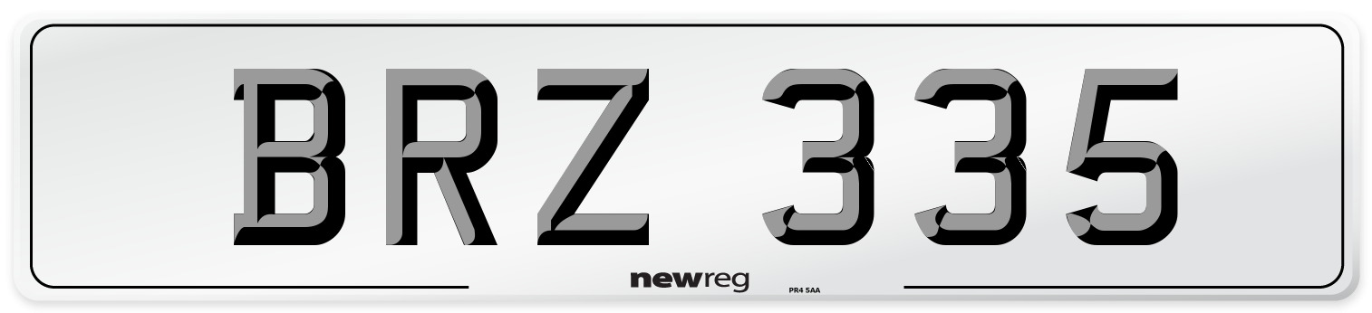 BRZ 335 Front Number Plate