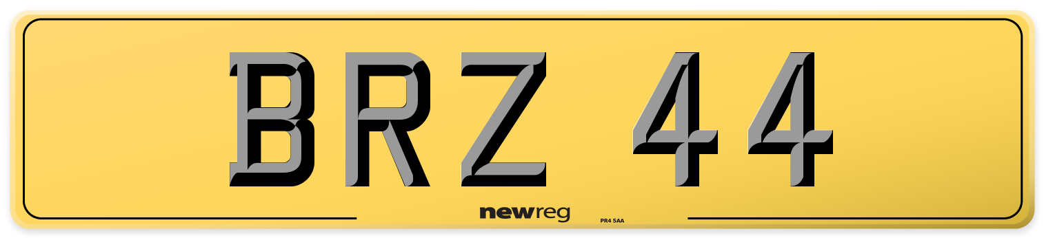 BRZ 44 Rear Number Plate