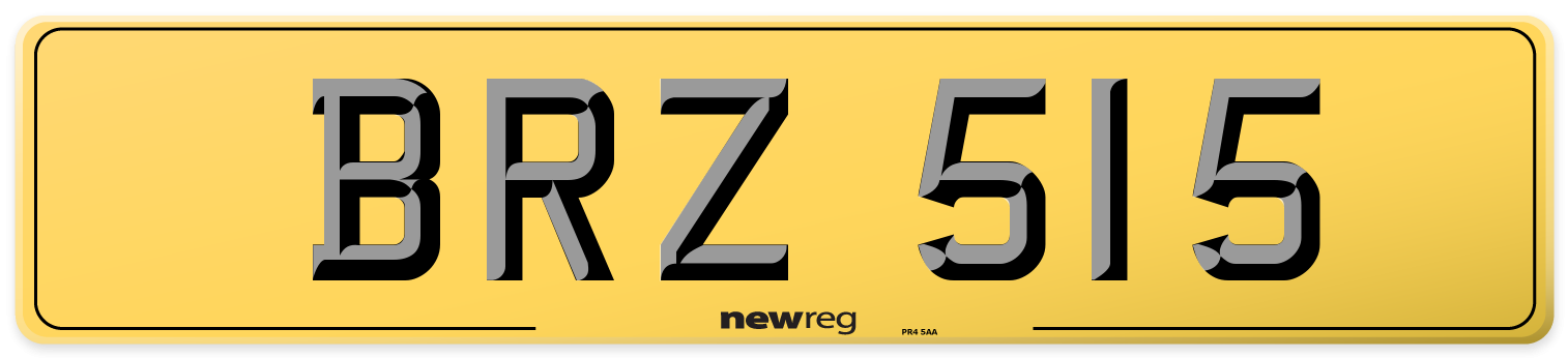 BRZ 515 Rear Number Plate