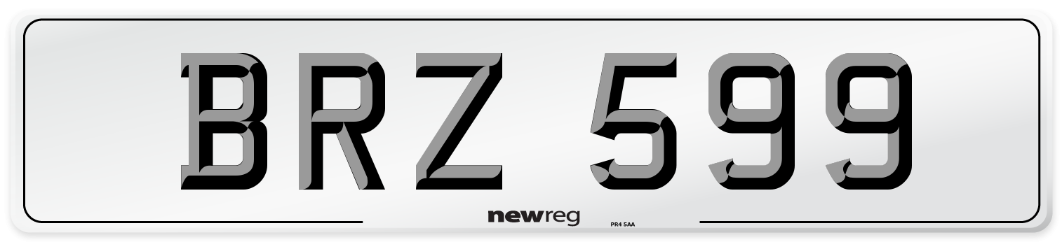 BRZ 599 Front Number Plate